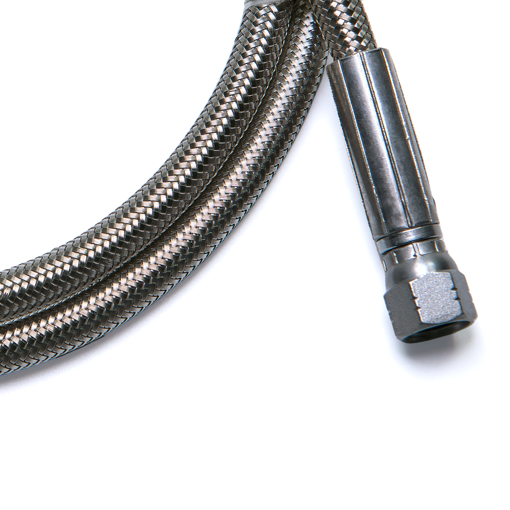 Braided PTFE Hose      100cm Stainless steel