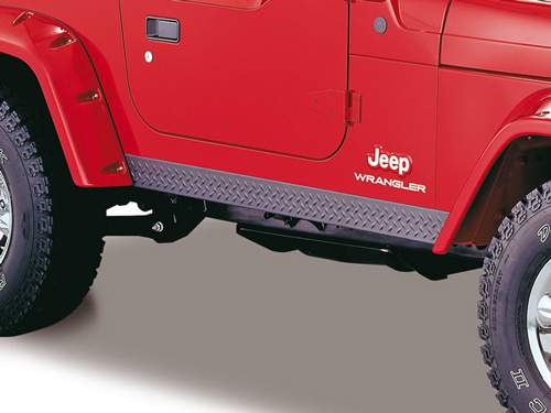 Rocker Panels      Plastic with a textured surface