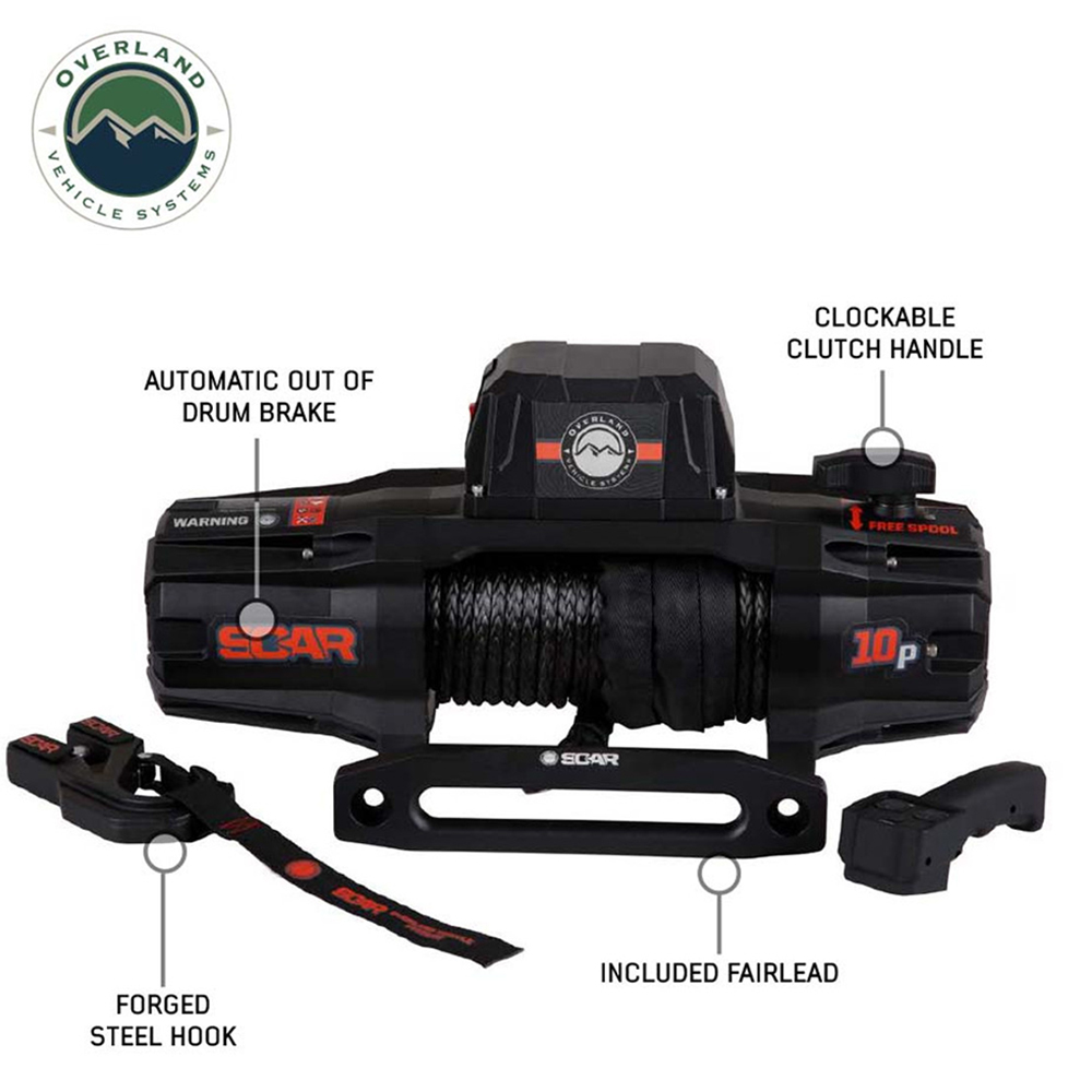 Winch SCAR 10S      Synthetic Rope      Overland Vehicle Systems