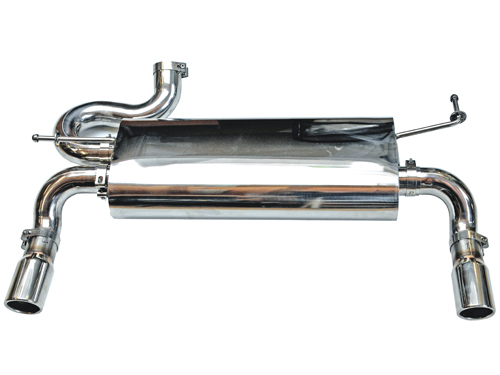 Muffler with dual tailpipe tip      round 2.8-L. Diesel / 3.6-L. / 3.8-L.      stainless steel