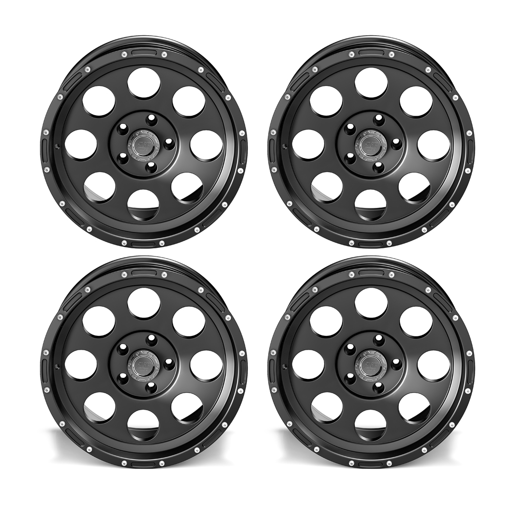 ASP Alloys Wheel alu set      black powder coated 9x18 ET +16 with TÜV-Specification