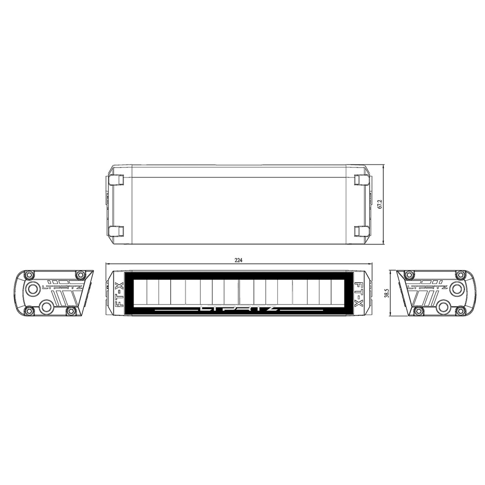 LED light bar 9" Flat X      with TÜV Specification
